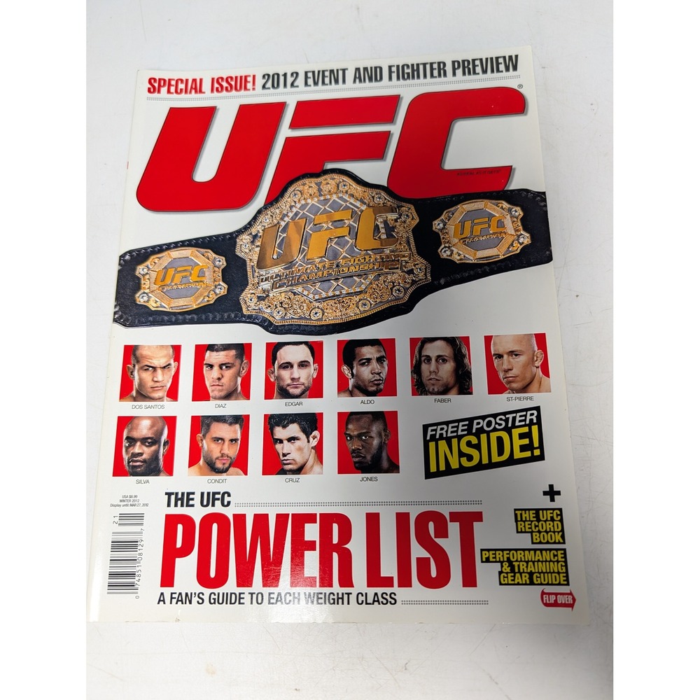 UFC Magazine Special Issue Winter 2012 Fighter Preview Power List Poster Inside